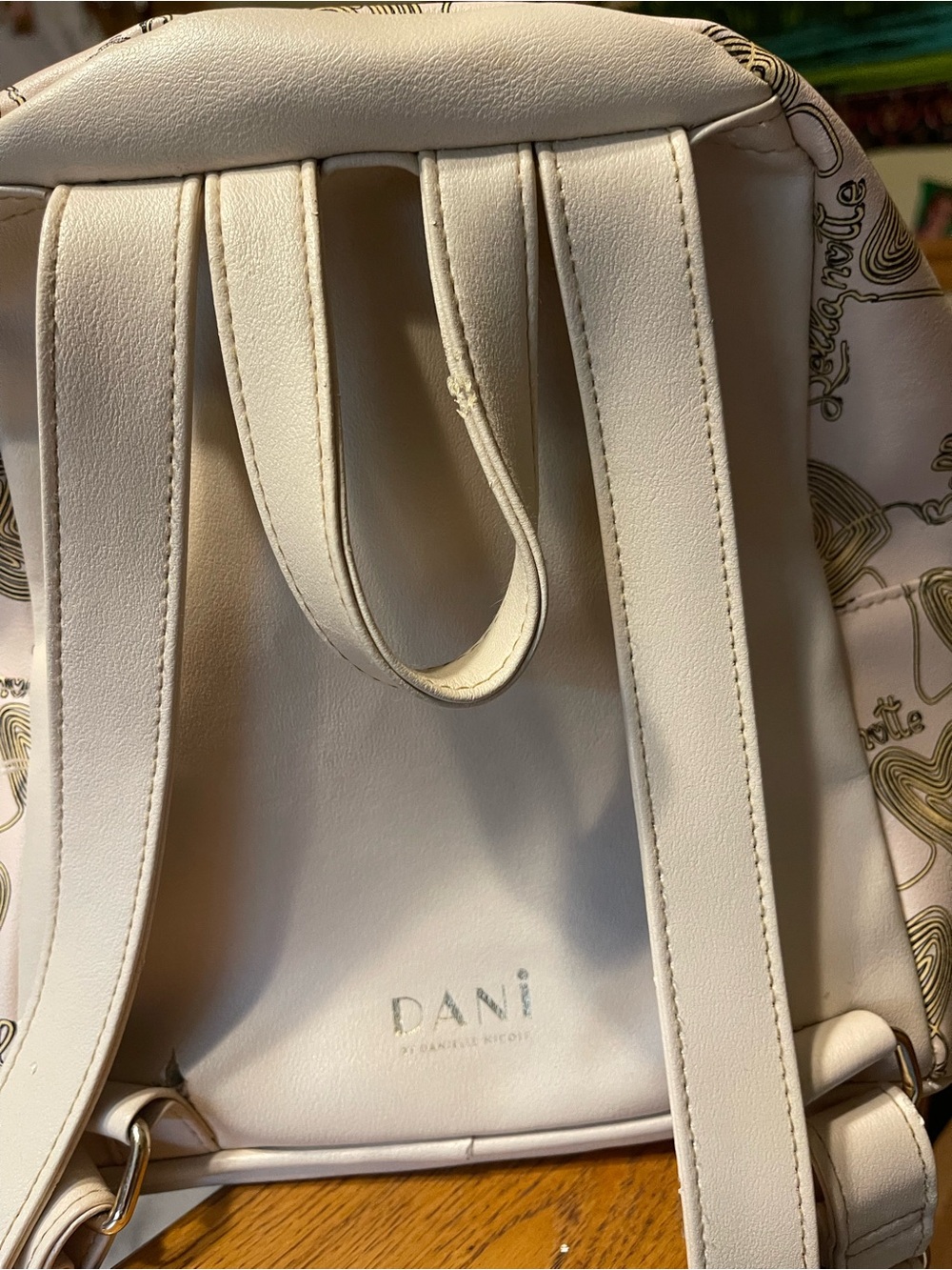 Danielle Nicole Cream Mini Backpack with Brown & Gray Dog Art - Picture 3 of 3